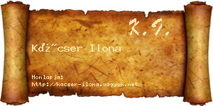 Kácser Ilona névjegykártya