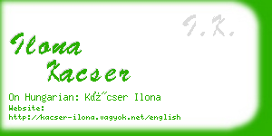 ilona kacser business card